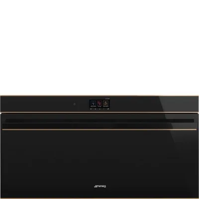Smeg S Forno compatto pirolitico termoventilato SFPR9604TNR finitura vetro nero e rame da 90 cm - IN PROMOZIONE FINO AL 6/07