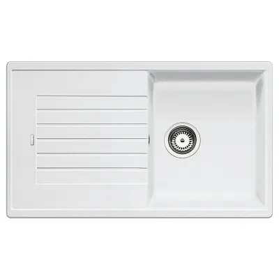 Blanco | Lavello una vasca con gocciolatoio ZIA 5 S 1520515 finitura bianco da 86x50 cm - Sopratop