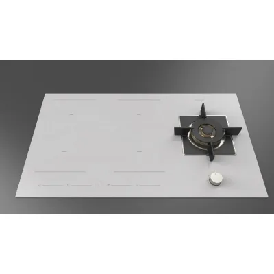 Fulgor Piano cottura ibrido induzione/gas FCHH 905 ID TS G DWK WH in vetroceramica bianco da 90 cm