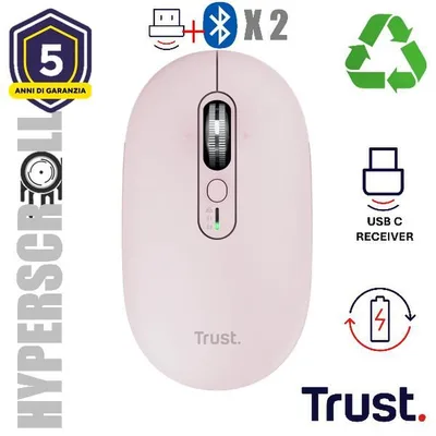 SERON HYPSCROLL SLIM WRLS MOUSE PNK 26206TRS