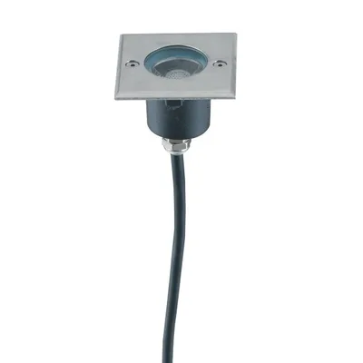 Faro calpestabile LED quadrato in acciaio, luce naturale, LED 3W, 6.3x8.8cm
