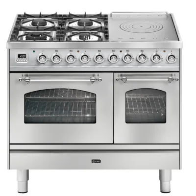 Ilve Cucina PD10N da incasso Nostalgie PD10SDNE3 doppio forno e piano cottura 4 fuochi con coupe de feu e dual da 100 cm - IN PROMOZIONE FINO AL 6/07