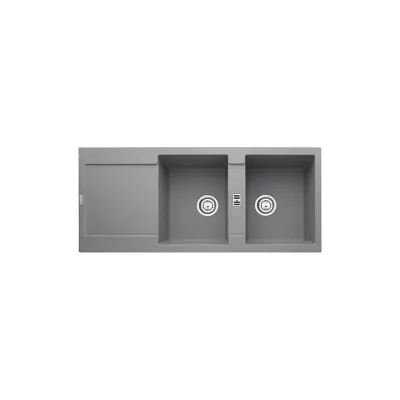 Franke: Lavello due vasche con gocciolatoio Maris MRG 621 114.0066.716 finitura fragranite stone grey da 116x50 cm