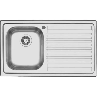 Barazza Lavello una vasca con gocciolatoio dx B_Fast 1LFS91D finitura acciaio inox satinato da 86x50 cm - IN PROMOZIONE FINO AL 6/07