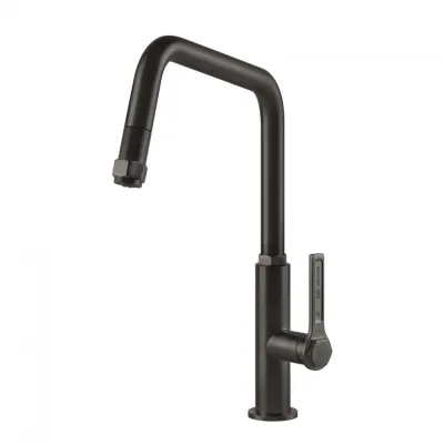 PRONTA CONSEGNA - Gessi Miscelatore monocomando con doccetta estraibile Officine - Gessi 60053 707 finitura Black Metal Brushed - IN PROMOZIONE FINO AL 5/09