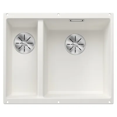 Blanco Lavello a una vasca dx con vaschetta SUBLINE 340/160-U Total Black 2523562 finitura bianco da 55x46 cm - Sottotop