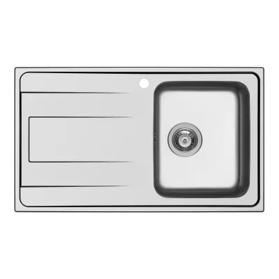 Schock Lavello una vasca con gocciolatoio a sinistra WAVE D100 WAVD100DX finitura inox spazzolato da 86x50 cm