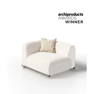 Unopiù Modulo finale destro DAVOS con struttura in alluminio e cuscineria in tessuto - IN PROMOZIONE FINO AL 6/07