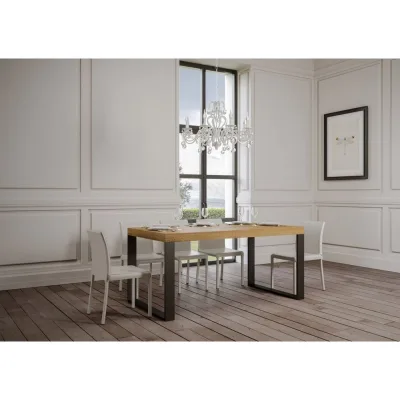 Itamoby Tavolo allungabile Tecno Premium in nobilitato e talaio in ferro da 160(420)x90 cm