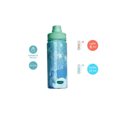 NEAVITA BOTTIGLIA THERMOS ACCIAIO TWICE SEA VERDE 500 ML