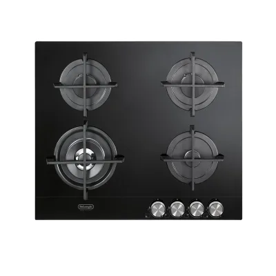 De Longhi Piano cottura a gas NSL 460 N in vetro nero da 60 cm