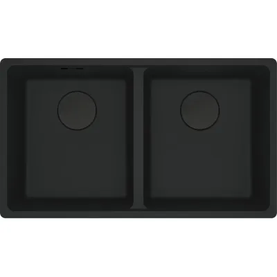 Franke: Lavello due vasche Vasche Sopratop Maris MRG 620-35-35 114.0661.682 finitura fragranite black matt da 76x44 cm