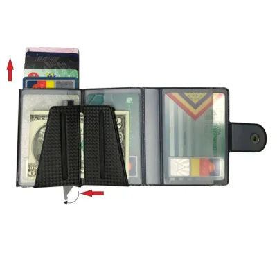 Portacard Wally Carbon Nero Alplast 6×9,5 cm Eleganza e Protezione per le Tue Carte