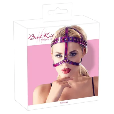 Harness Testa BDSM Viola Regolabile Fetish Bondage Poliuretano Metallo Unisex