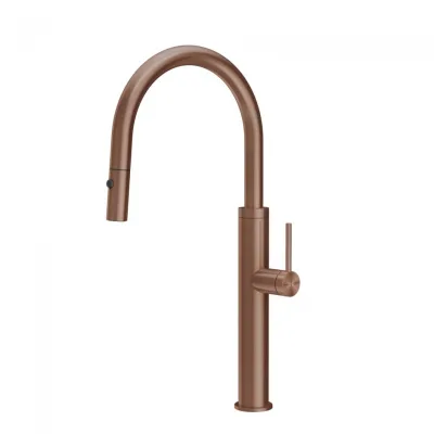 Gessi Miscelatore monocomando con doccetta estraibile Kitchen 60022 708 finitura Copper Brushed