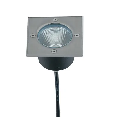 Faro calpestabile LED quadrato in acciaio, luce naturale, LED 8W, 8.5x9.4cm