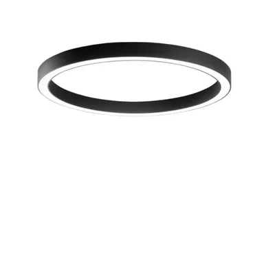Plafoniera a struttura circolare nera in metallo, LED 120W, CCT, 120x8.5cm