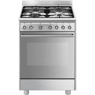 Smeg Cucina SX61GM con forno termoventilato e piano cottura gas finitura acciaio inox da 60x60 cm