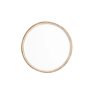 Plafoniera ad anello in metallo effetto legno, 1 LED 38W, CCT, 48x48cm