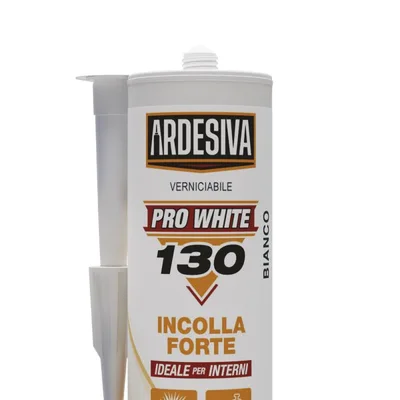 Silicone acrilico bianco verniciabile per incollaggio di profili con presa forte