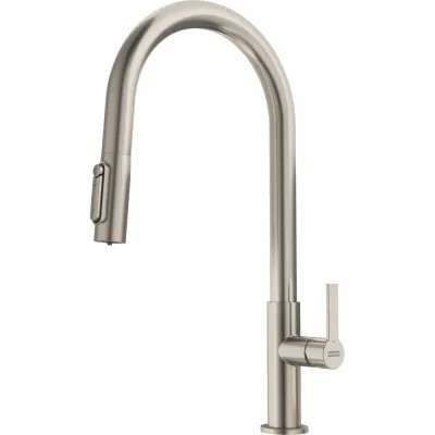 PRONTA CONSEGNA - Franke: Miscelatore monocomando a tripla via Maris Slim Clear Water Doccia 120.0736.604 finitura decor steel