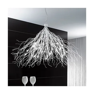 Minitallux Lampada a sospensione modellabile Saggina 12 S finitura cromo by Icone Luce - Lampadine non incluse