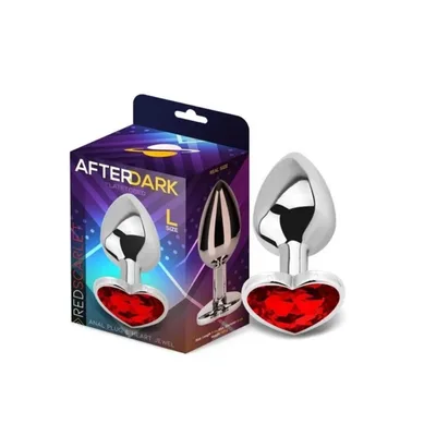 Plug anale AfterDark Red Scarlet L 9 cm Ø 4 cm alluminio gioiello cuore rosso