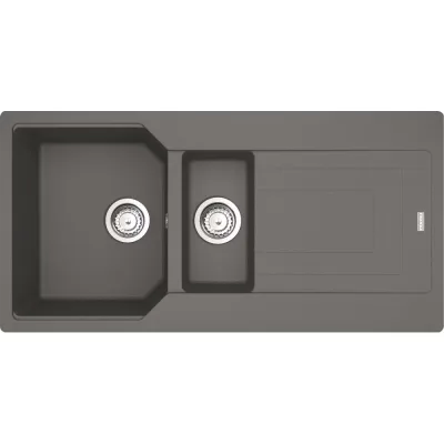 PRONTA CONSEGNA - Franke Lavello una vasca con vaschetta e gocciolatoio Urban Incasso UBG 651 114.0686.782 in fragranite stone grey da 100x50 cm