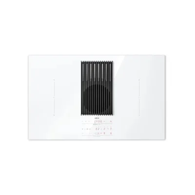 Elica Piano cottura a induzione con cappa NIKOLATESLA LIBRA EVO WH/A/83 PRF0196339 in vetro bianco/ghisa da 83 cm
