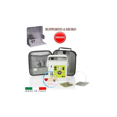 Defibrillatore SemiAutomatico SMARTY SAVER PLUS SM3 con Supporto a Muro "OMAGGIO"