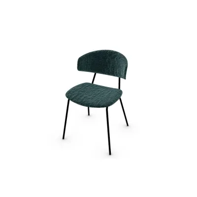 PRONTA CONSEGNA - Calligaris OUTLET Sedia Sophia CS1890 con struttura in metallo P15 nero opaco e seduta in tessuto S2M Bergen ottanio