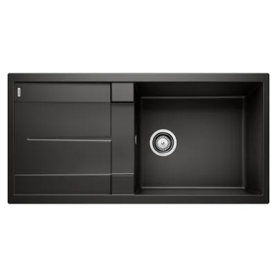 Blanco Lavello una vasca con gocciolatoio METRA XL 6 S 1525930 finitura nero da 100x50 cm - Sopratop