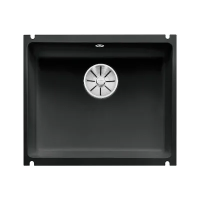 Blanco Lavello una vasca SUBLINE 500-U 1514515 in ceramica nero da 54.3x45.6 cm - Sottotop