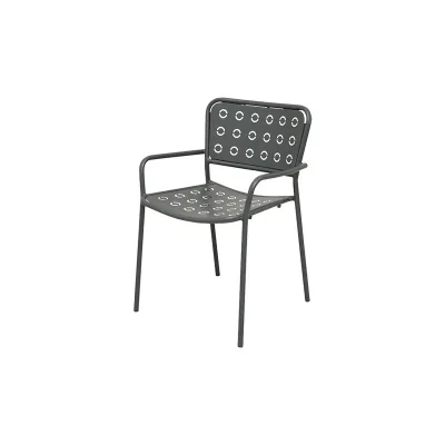 RD Italia Sedia impilabile POP 2 con struttura e seduta in acciaio - Con braccioli