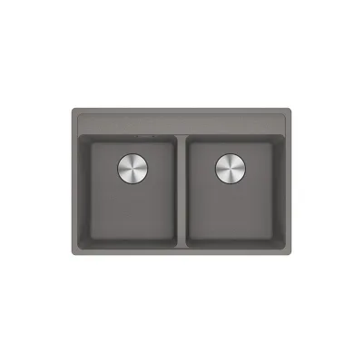 PRONTA CONSEGNA - Franke: Lavello due vasche Vasche Sopratop Maris MRG 620-35-35 TL 114.0661.676 finitura fragranite stone grey da 76x51 cm