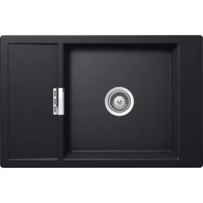 Schock Lavello una vasca con gocciolatoio MONO D100XS MOND100XSA84 finitura nero puro da 78x51 cm