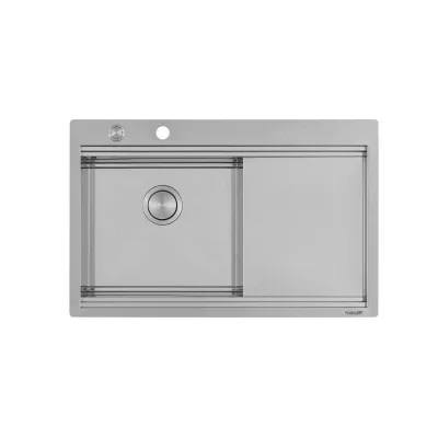 Foster Lavello una vasca con gocciolatoio a destra 1040 052 finitura acciaio inox da 80.6x52 cm