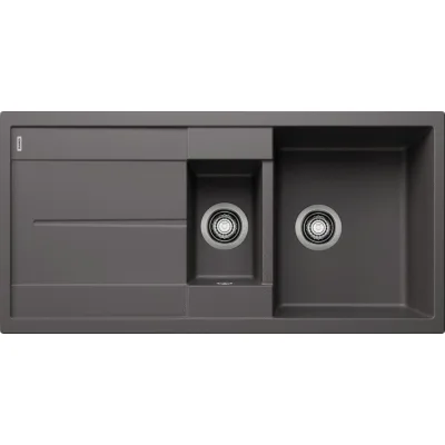 Blanco Lavello una vasca con vaschetta e gocciolatoio METRA 6 S 1518878 finitura grigio roccia da 100x50 cm - Sopratop