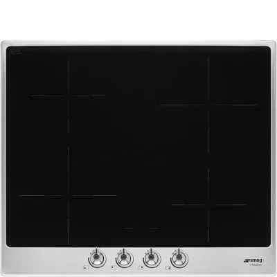Smeg S Piano cottura a induzione SI364FXM in vetroceramica nero e acciaio inox da 60 cm