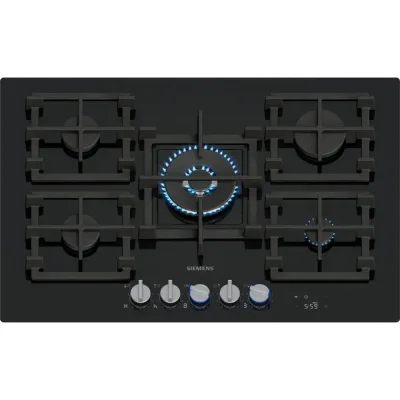Siemens Piano cottura a gas ER7A6RH40 finitura vetro nero da 75 cm