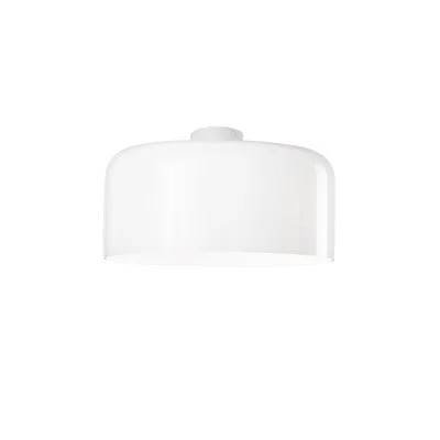 Plafoniera elegante in vetro bianco, lampadina E27, 18x40cm