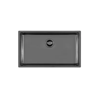 Foster Lavello una vasca 2157 856 finitura acciaio PVD gun metal da 75x44 cm - IN PROMOZIONE FINO AL 30/06