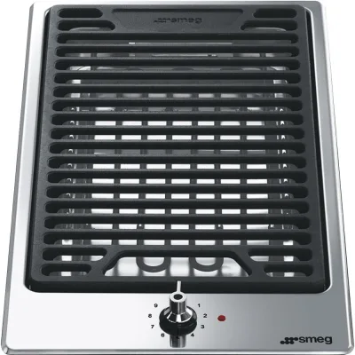 Smeg S Barbecue domino PGF30B in acciaio inox da 30 cm