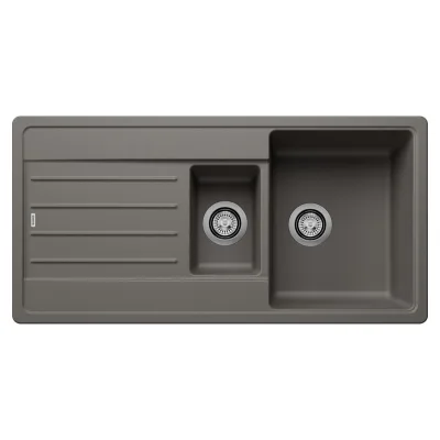 Blanco Lavello una vasca con vaschetta e gocciolatoio LEGRA 6 S 1527271 finitura grigio vulcano da 100x50 cm - Sopratop