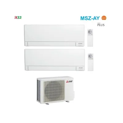 Climatizzatore Condizionatore MITSUBISHI ELECTRIC Linea Plus Dual Split Serie MSZ-AY Inverter Da 9000+12000 Btu Con MXZ-2F42VF  WI-FI INTEGRATO R-32 9+12 A+++/A++