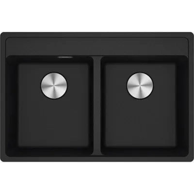 Franke: Lavello due vasche Vasche Sopratop Maris MRG 620-35-35 TL 114.0661.675 finitura fragranite nero da 76x51 cm
