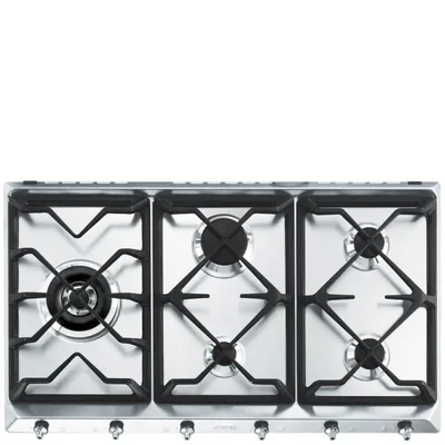 Smeg Piano cottura a gas SE97GXBE5 finitura acciaio inox satinato da 90 cm