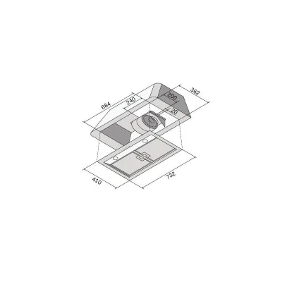 Ilve Cappa aspirante da incasso IAG90 finitura inox da 73 cm (con motore IAG40712)