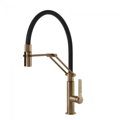 Gessi Miscelatore semi pro monocomando con doccetta estraibile Officine - Gessi 60055 726 finitura Warm Bronze Brushed