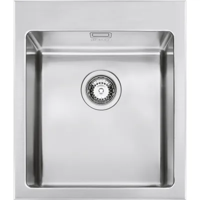 Smeg S Lavello una vasca VQR40RS finitura acciaio inox da 40.7x50 cm - Sopratop